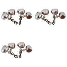 12Pc Chrome Motorcycle Turn Signal Light Led Motor Lamp Bulb for Cafe Racer