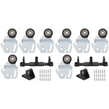 2X Sliding Closet Door Roller Kit - Top Hung Door Replacement Hardware with 1-Inch Convex Bearing Wheels