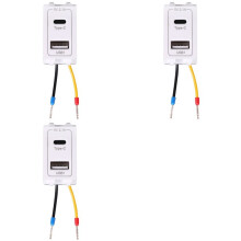 3X Neues USB-Typ-C-Dual-Port-Stromversorgungsmodul, 220-V-Buchse, 5 V, 2,1 A, Telefon-Lademodul, Transformator, Ladenetzteil