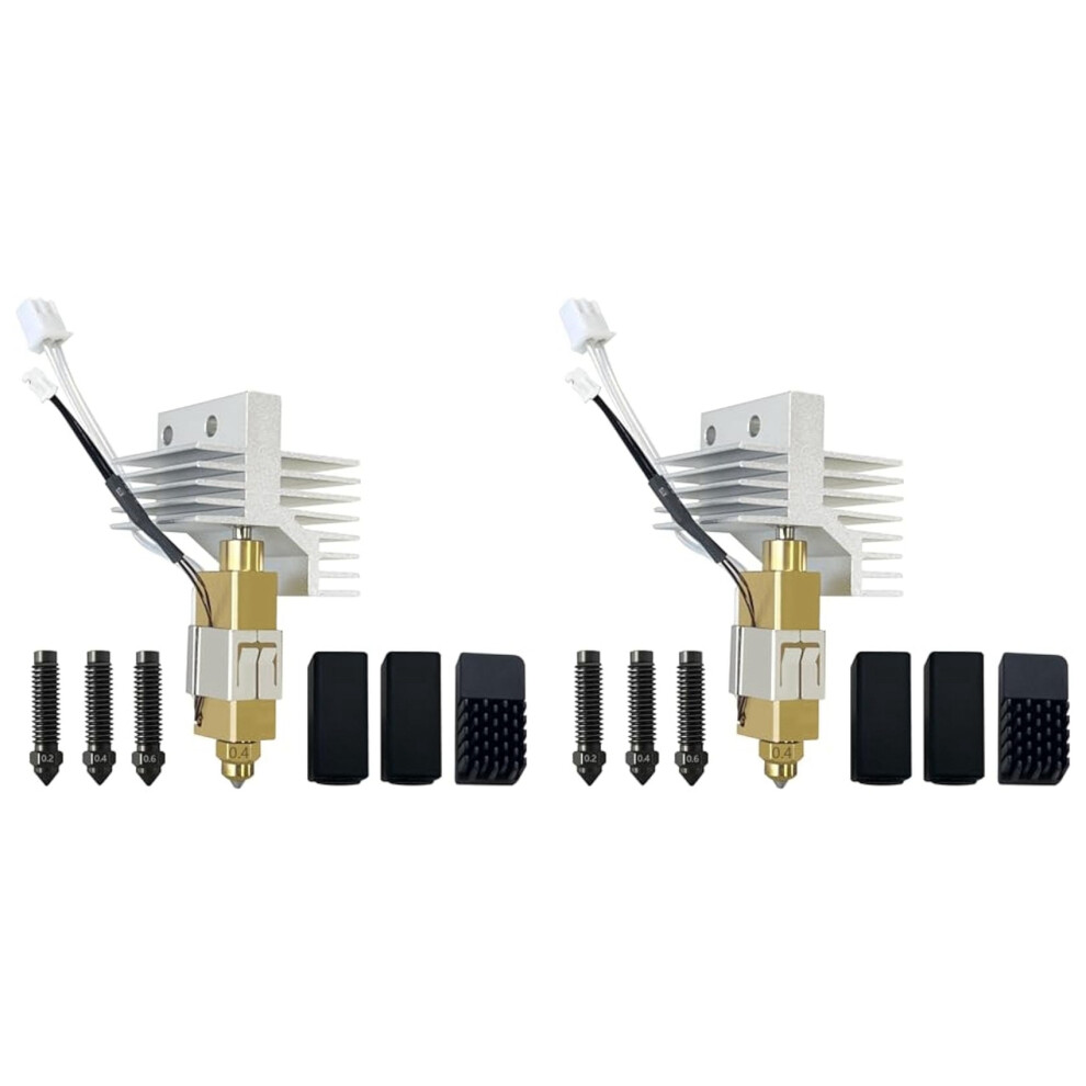 2X For Centauri Carbon Ceramic Hotend 0.4Mm Hardened Steel Brass Nozzle Kit With Extra 0.2/0.4/0.6Mm Hardened Nozzles 6034032205908