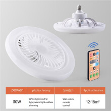3X Ceiling Fan with Lights ,E27 Enclosed Low Fan Light Electric Fandelier with Remote Control Three Colors