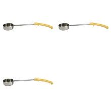 3X Pizza Spread Sauce Ladle Rubber Handle Flat Bottom Kitchen Cooking Spoon Stainless Steel 3 Oz