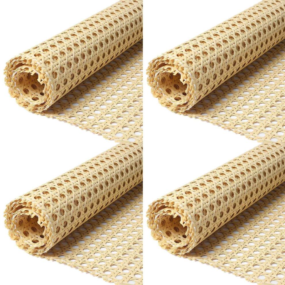 4Pcs 80-Inch Long (6.6 Ft) Rattan Webbing Rolls 16-Inch Wide Natural Rattan Webbing For Furniture,Chairs, Cabinets 6031055264554