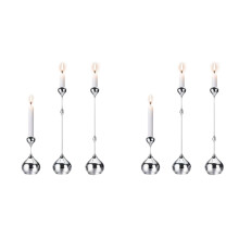 6X Silverljusstake, Metallljusstake Romantisk Konstbordsdekoration för Hemmamiddagar, Bröllopsfotograferingsrekvisita