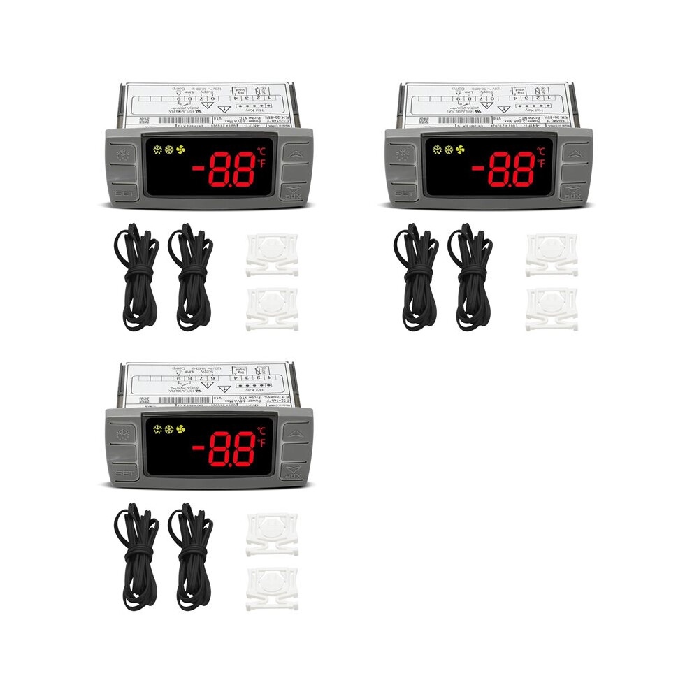 3X For Dixell Xr02cx-4N1f1 Temperature Controller, Replace For Dixell Temperature Controller For Refrigerators/Freezer 6034170007891
