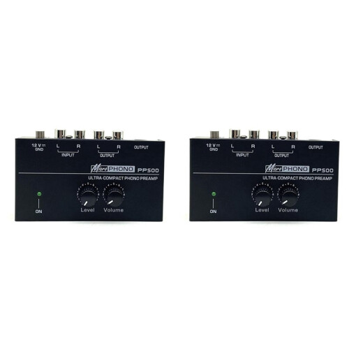 2X PP500 Record Player Preamplifier Vinyl Turntable Amplifier Preamplifier Turntable Volume Control Amplifier UK Plug