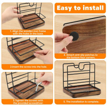 3X Porte-Serviettes Rustique pour Salières et Poivrières, Porte-Serviettes en Métal pour Table