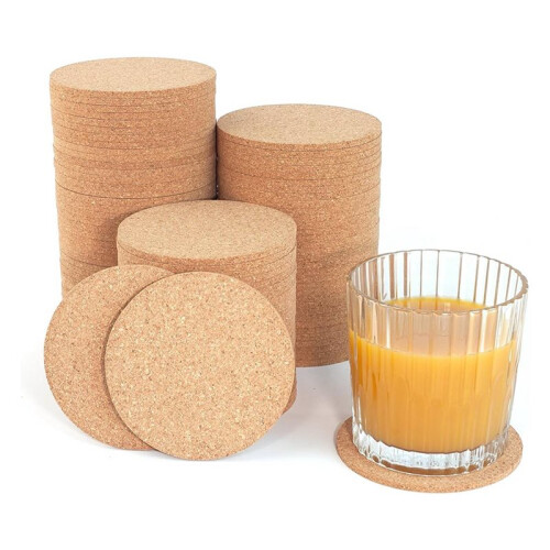 Conjunto Porta-Copos Cortiça com 250-3,5 Polegadas Redondas,Almofadas Ecológicas para Bebidas para Casa,Escritório,Bar,Perfeitas para Mesas 1