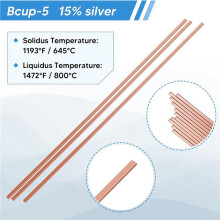 Sticks Brazing Rods, BCuP-5 15% Silver Solder Copper Phosphor Welding Rods Industry Grade 0.050x1/8x10inch 80pcs