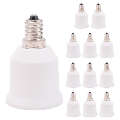 24-Pack E12 Naar E26-Adapter E12-Lampfitting Naar Middelgrote Voet E26 E27-Converterlampfittingadapter Kroonluchterfitting 1