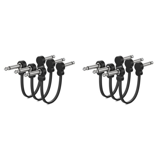 6 Pack Guitar Patch Cables, Right-Angle Flat Patch Cable Pedal Board Cable, Guitar Pedal Accessories