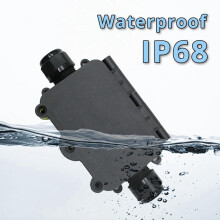 2X External Junction Box IP68,2 Way Clamshell-Type Underground Electrical Box with Terminal Block Airtight Plastic Box