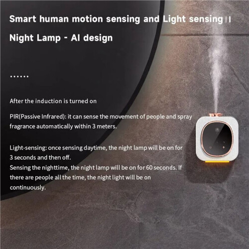 2X Waterless Aromatherapy Machine Rechargeable Nebulizer Diffuser Wall Mounted Touch Sensor Essential Oil Aromatherapy 2