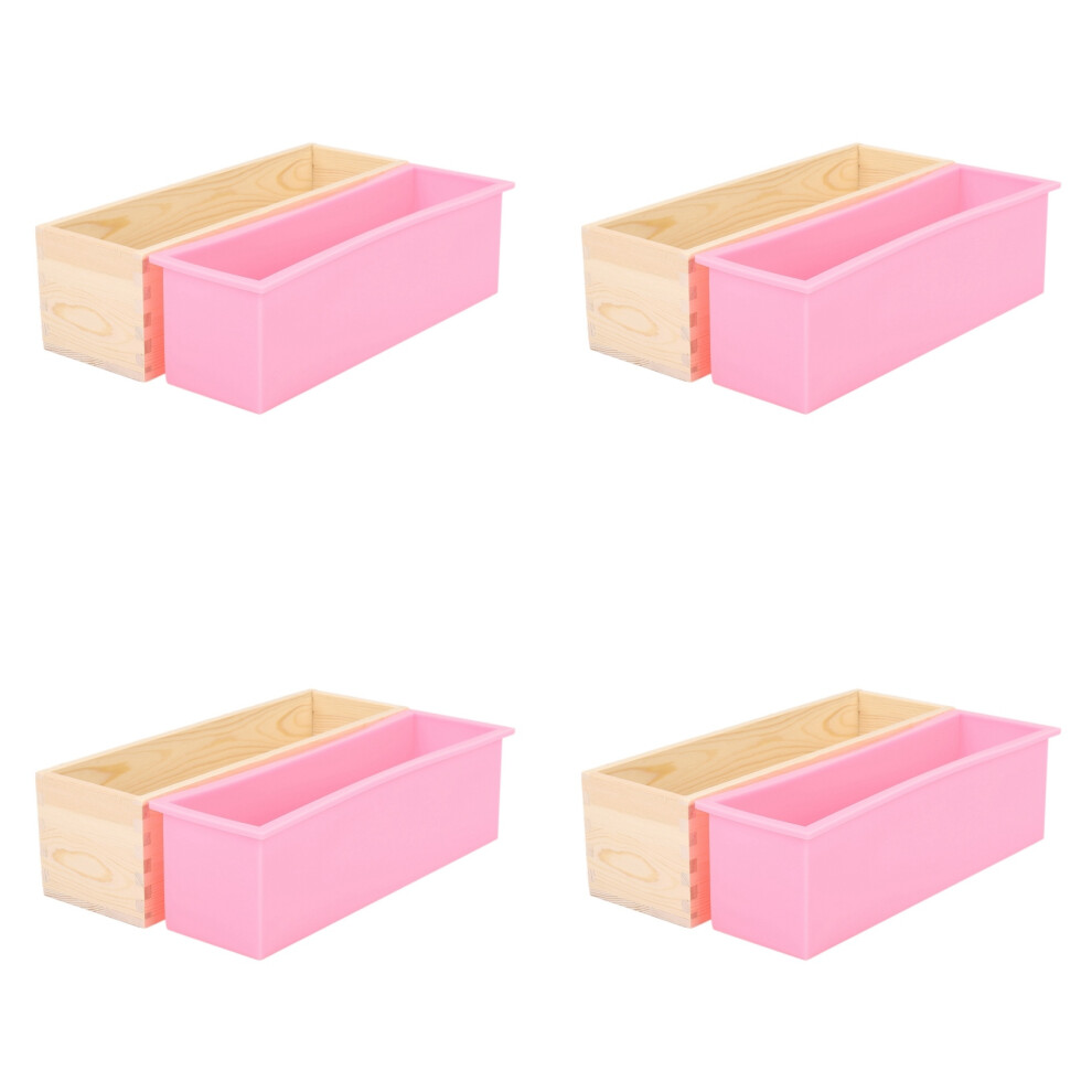 Semoic 4X 1200G Diy Soap Wooden Soap Mold Box Silicone Liner Rectangular Loaf Swirl Soap Mold Tool Diy Soap Candle Mold