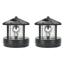2X LED Solar Powered Lighthouse,360 Degree Rotating Lamp LED Solar Lighthouse Landscape Path Lights B