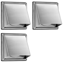 3pcs 5-Inch External Extractor Wall Vent Cushioned Non Return Flap, Stainless Steel Outside Dryer Vent Covers for House