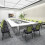 Mesh Office Chair with Builtin Desk, Breathable Back, Foldable Stackable Frame, Grey with Board 2