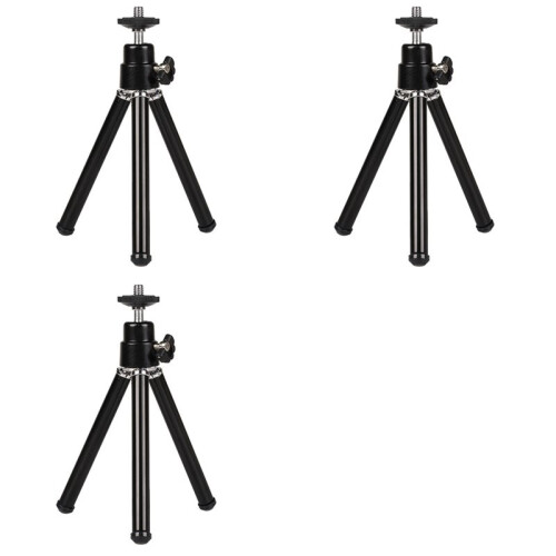 3X   Portable Tripod Adjustable  Tripod Aluminum Alloy for  Camera Projector Black