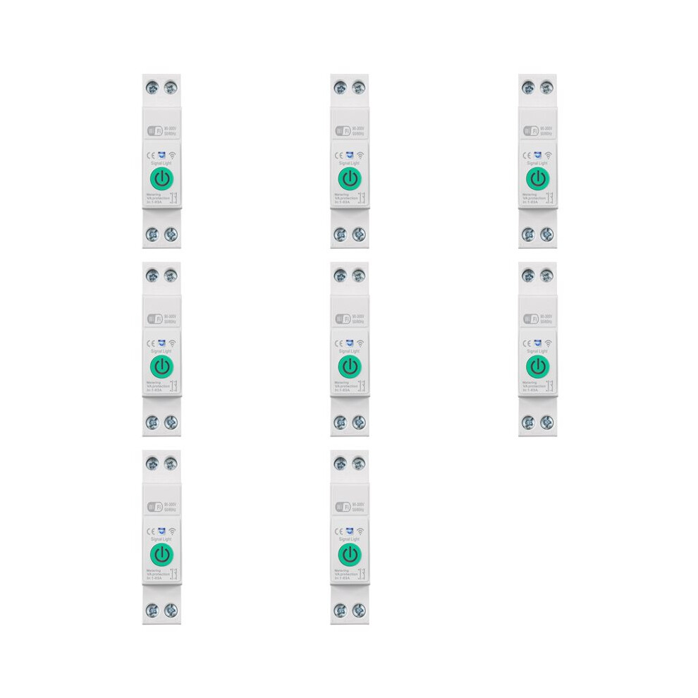 8X Tuya Wifi Circuit Breaker 1P+N 63A Din Rail With Electricity Statistics Remote Voice Control 6034006512445