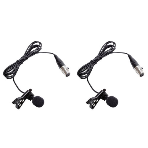 2X Microfono Lavalier Professionale per Trasmettitore Bodypack Wireless Amost  3 Pin XLR