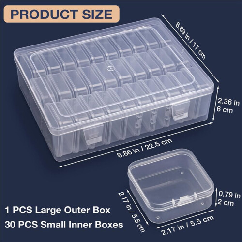 Bead Organizer Box, 5 Large Transparent Box with 150PCS Small Clear Plastic Storage Containers,Portable  Box 2
