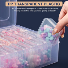 Bead Organizer Box, 5 Large Transparent Box with 150PCS Small Clear Plastic Storage Containers,Portable Box