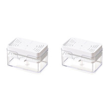 2X Kitchen Sink Drain Soap Dispenser Dishwashing Soap Press Soap Box with Sponge Kitchen Detergent Container