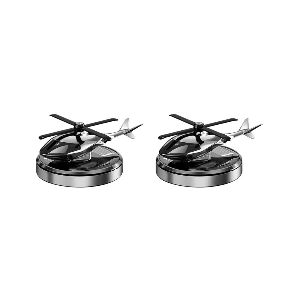 2X Car Air Freshener Solar Helicopter Decoration Alloy Propeller Rotating Auto Flavoring Perfume Diffuser 6032189847293