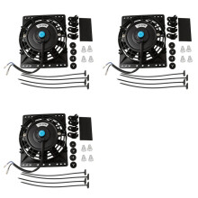 3sets 6 Inch Slanke 650CFM Radiatorkoelventilatoren Universele Slim Pull Push 12V 80W Directe Vervanging Elektrische Ventilator met Montageset
