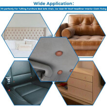 4Set Leather Snap Upholstery Buttons Fit for Tufting Furniture Bed Sofa Chair, Car RV Roof Brown