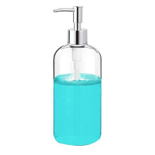 6X Soap Dispenser Clear Glass Soap Dispenser with Pump 16 Oz Refillable Liquid Hand Soap Dispenser for Bathroom Kitchen