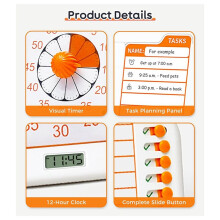 3X 3-in-1 Visual ADHD Timer for Kids & Adults with Planning Board, Task Timer, Chore Chart & Visual Schedule Planne