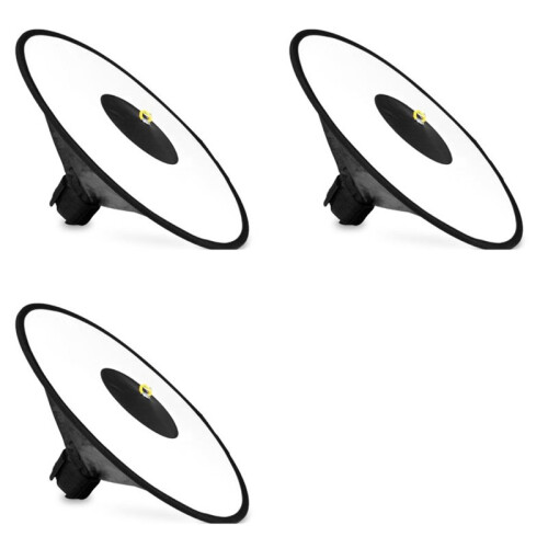 3X Universal 44cm Round Flash Softbox Portable Foldable Style Speedlite Diffuser Reflector Strap for Camera Flash