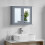 (Grey) Priano 2 Door Mirrored Wall Bathroom Cabinet 1