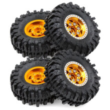 8pcs 55mm Metal Beadlock Wheel Rim Rubber Tire Set for FCX24M Cup 1/24 RC Crawler Car Upgrade Parts Accessories