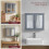(Grey) Priano 2 Door Mirrored Wall Bathroom Cabinet 5
