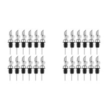 Weighted Stainless Steel Pourers Olive Oil Dispenser Spout Liquor Bottles Pourers Auto Flip Oil Dispenser (Silver,24Pcs)