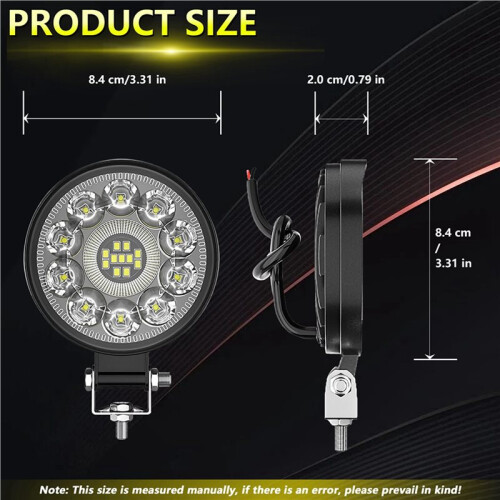 4X Car LED Work Light 3 Inch Round LED Floodlight Auxiliary Light Offroad Modification Light 2