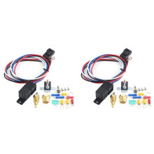 2X Car Cooling Fan Thermostat  Car Fan Sensor Relay Harness Kit 12v Automotive Fan Car Accessories