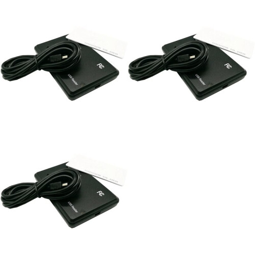 3X RFID  Card Reader with USB Port, 13.56MHz IC Card, Contactless Sensitivity, Support Window System Linux