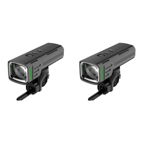 2X Digital Display Bicycle Front Light High Lightness Aluminum Headlight MTB Bike Flashlight Lamp