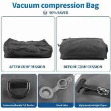 2X Sacs de Rangement Sous Vide de , Pack de Compression pour Couette, Sacs Vides pour Vêtements, Sac de Scellé Sous Vide, 1 Sac, 1 Pompe