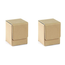 2X Caixa de Baralho de Cartas com Mangas Caixa de Jogo de Baralho para Yugioh Pastas: 100+, Cor Areia