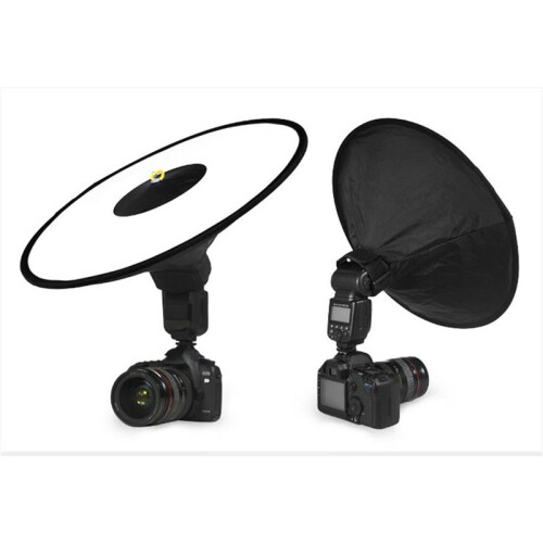 3X Universal 44cm Round Flash Softbox Portable Foldable Style Speedlite Diffuser Reflector Strap for Camera Flash