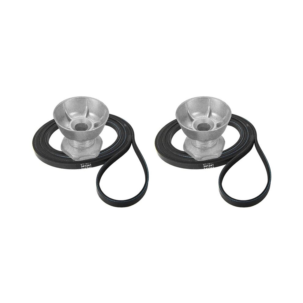 2X 341241 Dryer Belt & 8066184 Motor Pulley For Dryers-Replace Part Number: Ps11744884, W10290525 6033340106822