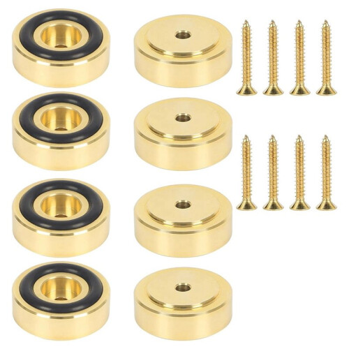 Conjunto de 16 Pés de Latão para Tábua de Corte com Almofadas Antiderrapantes - 3 X 1 cm (1,18 X 0,39 Polegadas), Dourados, para Móveis 1
