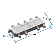 5X Digital 8 Way Coaxial Cable Splitter 5-2400MHz, RG6 Compatible, Work with Analog/Digital TV Connections and Internet