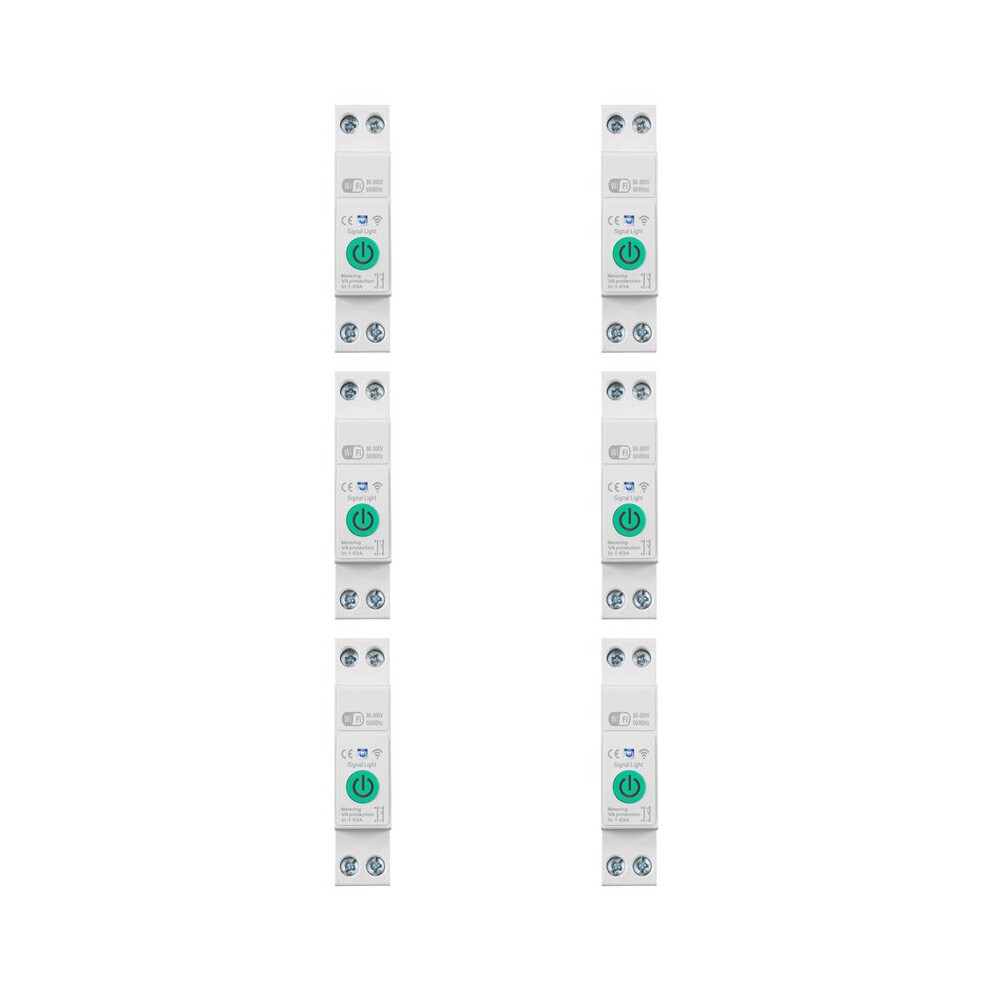 6X Tuya Wifi Circuit Breaker 1P+N 63A Din Rail With Electricity Statistics Remote Voice Control 6031227599187