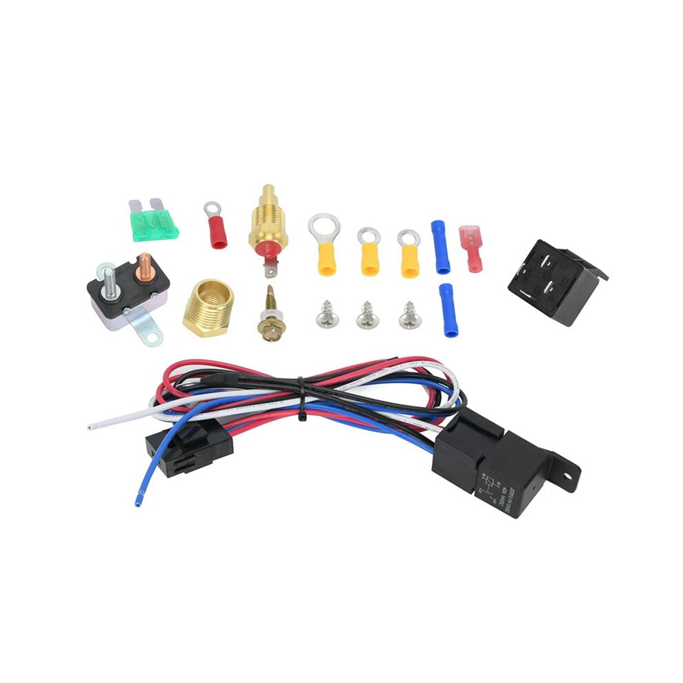 2X Car Cooling Fan Thermostat Car Fan Sensor Relay Harness Kit 12V Automotive Fan Car Accessories 6031227512650