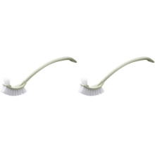 2X Multi-Function Double Clean Toilet Brush Soft Hair Curved Brush Bathroom Cleaning Long Handle Corner Brush C
